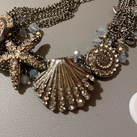 Aldo collar fashion jewelry silver seashell starfish necklace - Picture 3 of 7